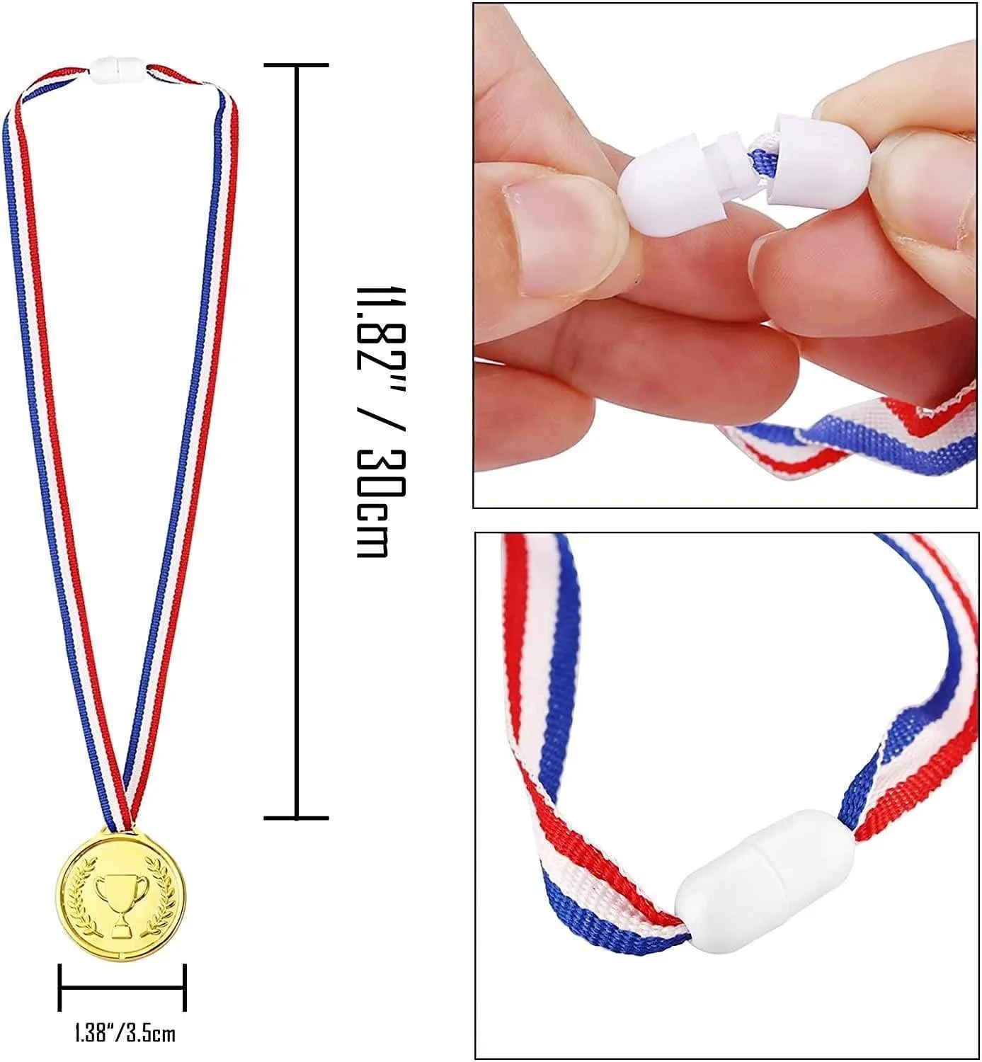 210 Pcs Sports Party Favors for Kids with Golden Winner Awards Medals Wristbands