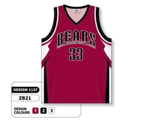 Athletic Knit Custom Sublimated Basketball Jersey Design 1137