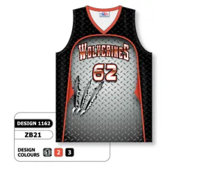 Athletic Knit Custom Sublimated Basketball Jersey Design 1162