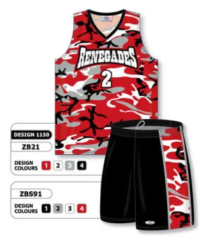 Athletic Knit Custom Sublimated Matching Basketball Uniform Set Design 1150