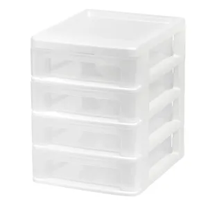 Compact Desktop 4-Drawer System, White