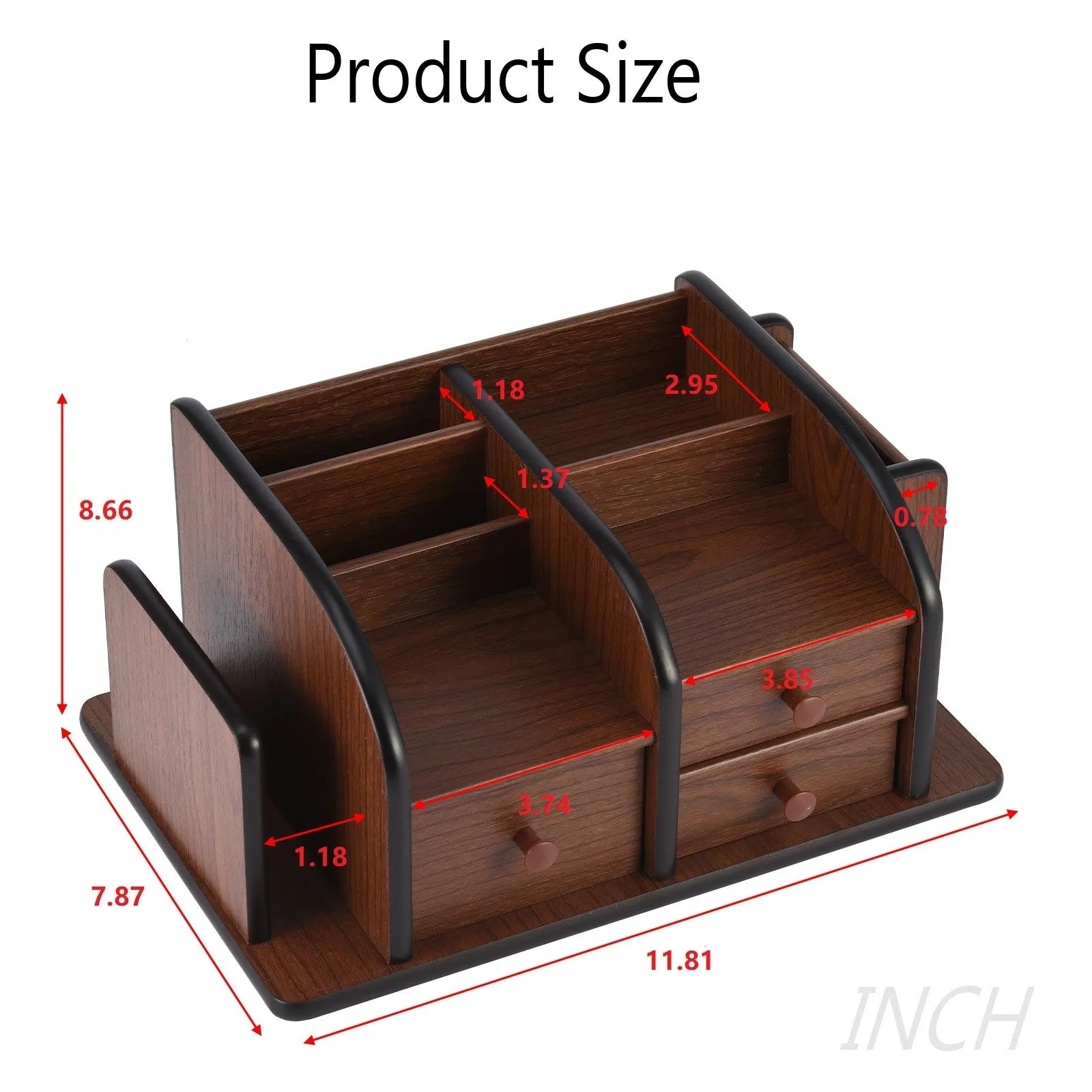 Desktop Organizer Home Office Desk Drawer Organizer Durable Wood