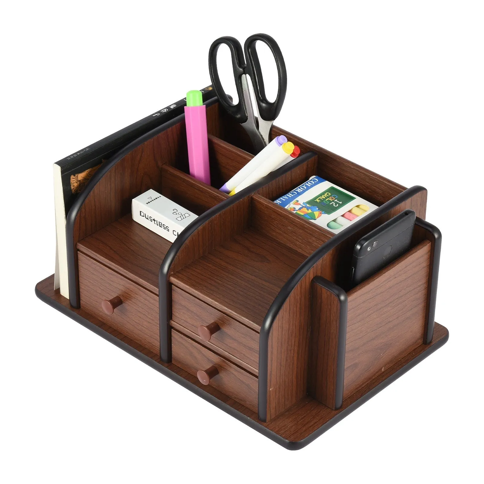 Desktop Organizer Home Office Desk Drawer Organizer Durable Wood