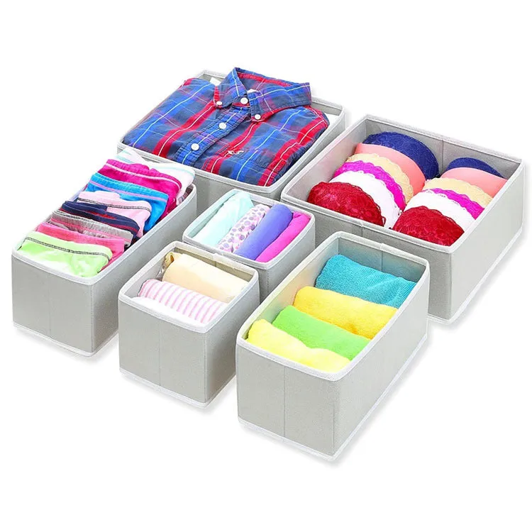 Foldable Cloth Storage Box Divider for Underwear (Set of 6)