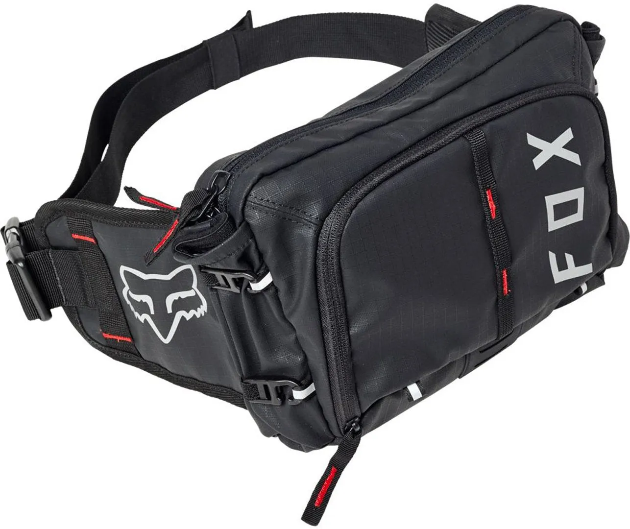 FOX Black waist bag, black/red