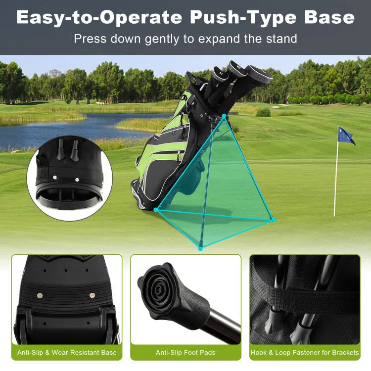 Golf Stand Cart Bag with 6-Way Divider Carry Pockets