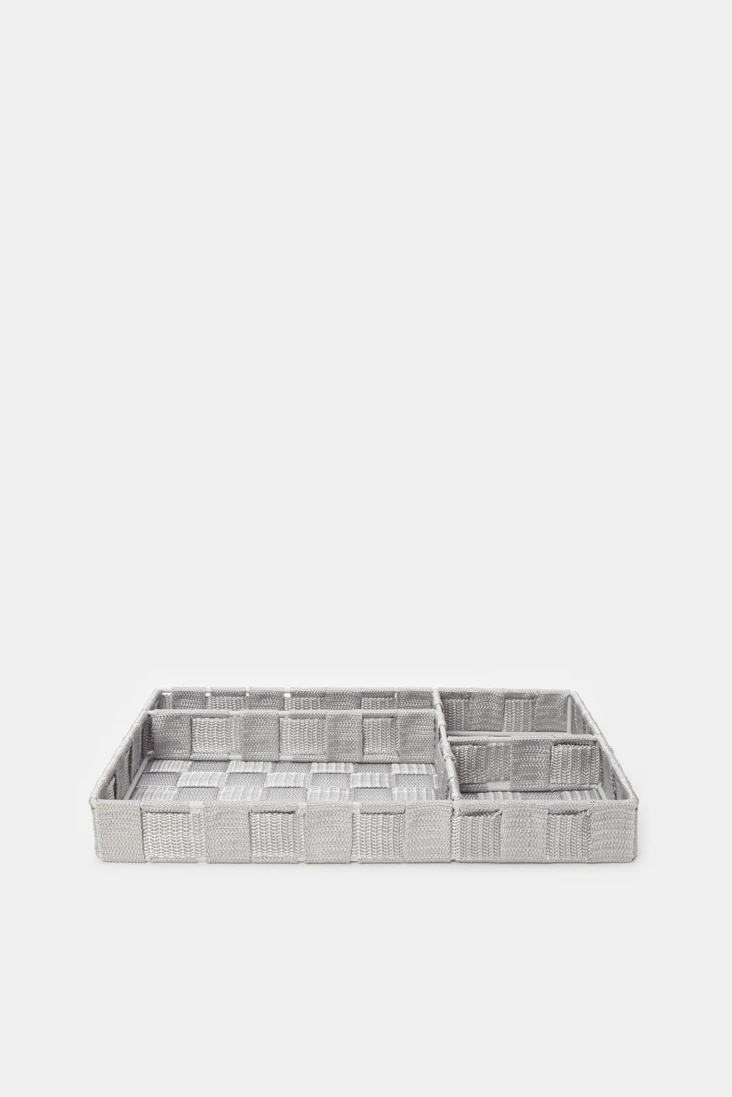 Grey 4-Section Drawer Organizer