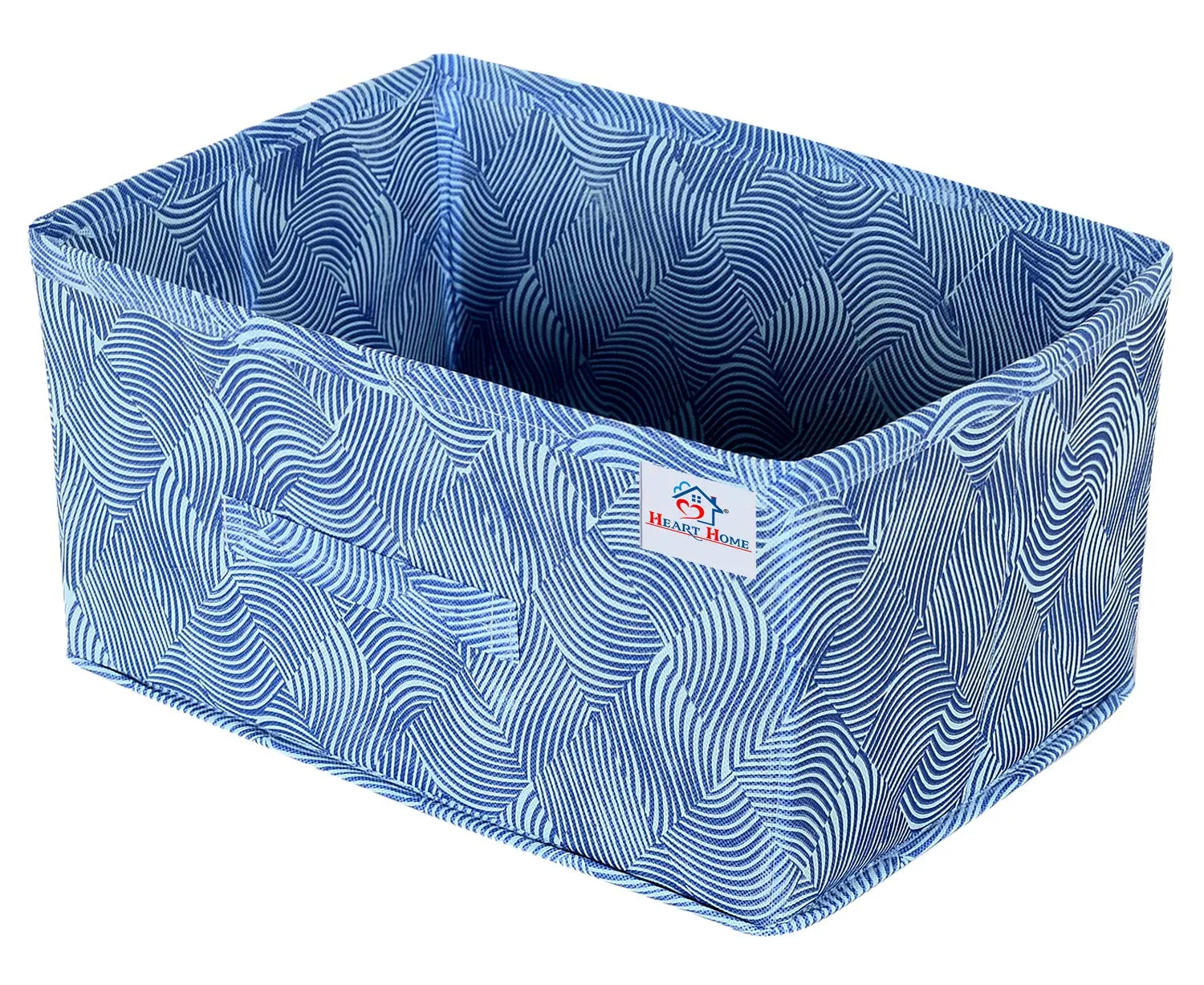 Heart Home Laheriya Print Non Woven Fabric 3-Replacement Drawer Storage And Cloth Organizer Unit for Closet (Blue)-HHEART15988