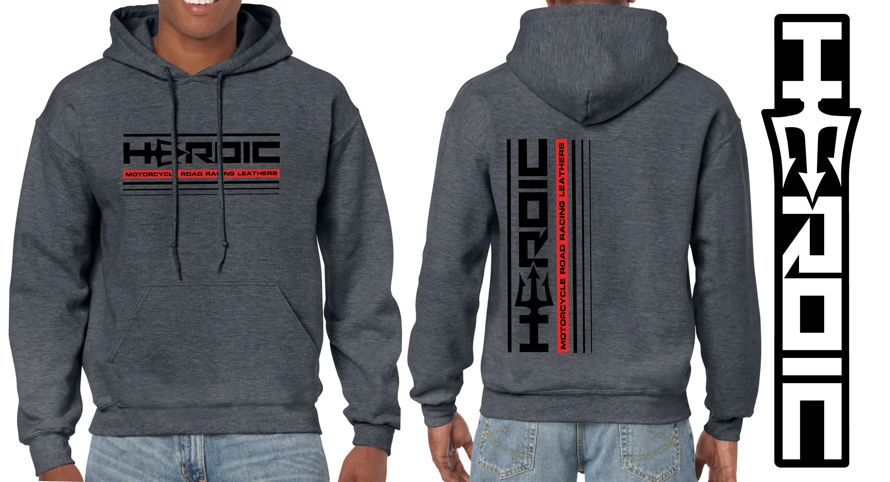 HEROIC Logo Heather Grey Hoodie Sweatshirt