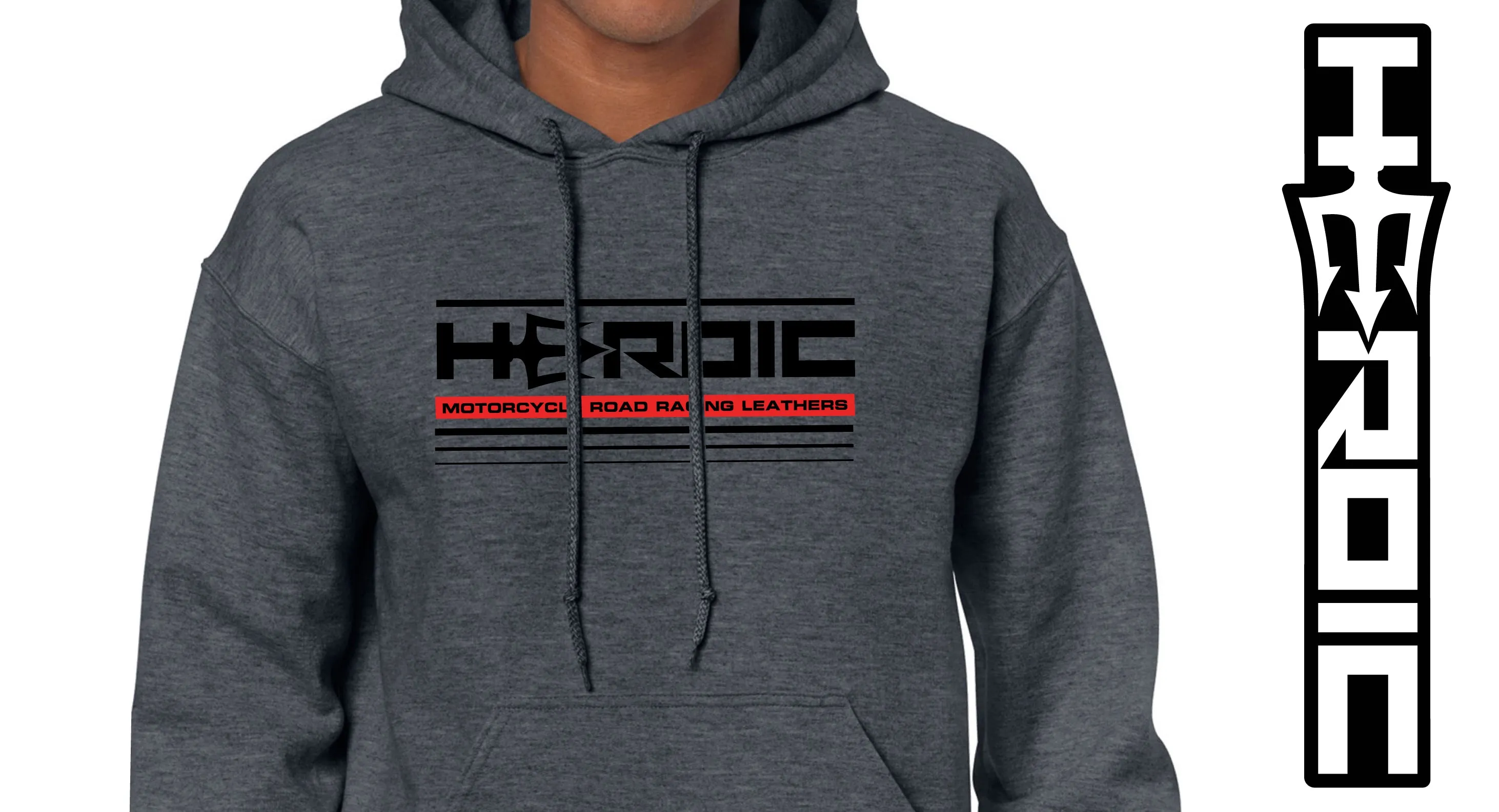 HEROIC Logo Heather Grey Hoodie Sweatshirt