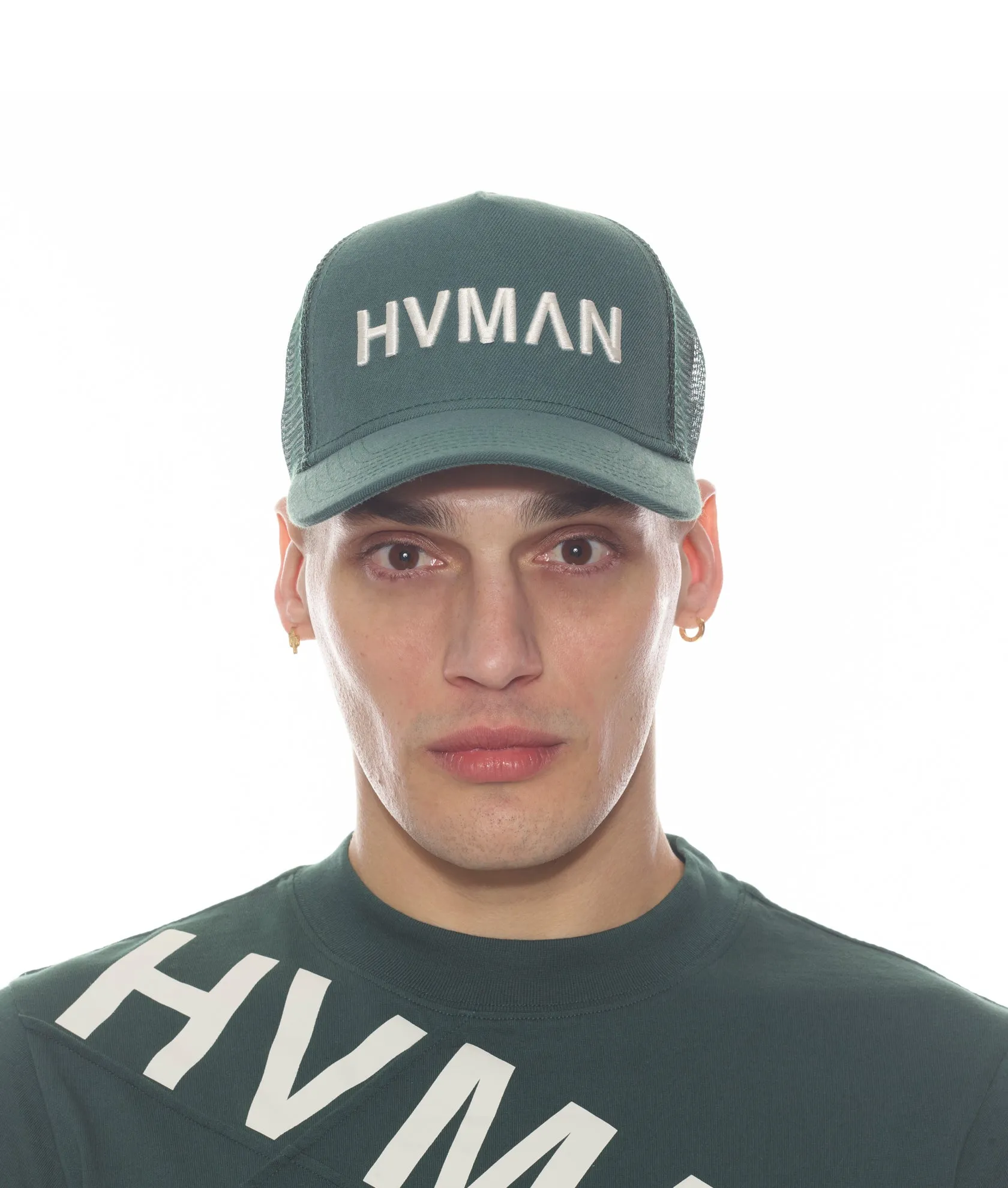 HVMAN MESH TRUCKER CAP IN RAINFOREST