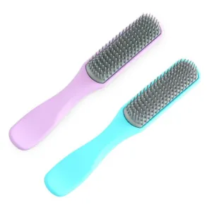 Kuber Industries Hair Brush | Flexible Bristles Brush | Hair Brush with Paddle | Straightens & Detangles Hair Brush | Suitable For All Hair Types | Small | Set of 2 | Blue & Purple