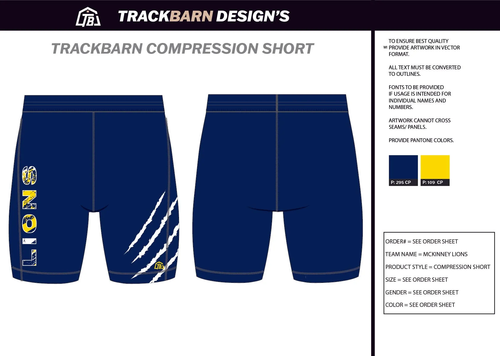 McKinney-Lions- Mens Short Running Tight