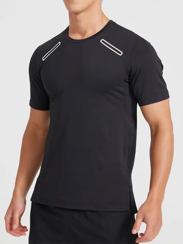 Men's sports outdoor fitness breathable stretch short-sleeved T-shirt