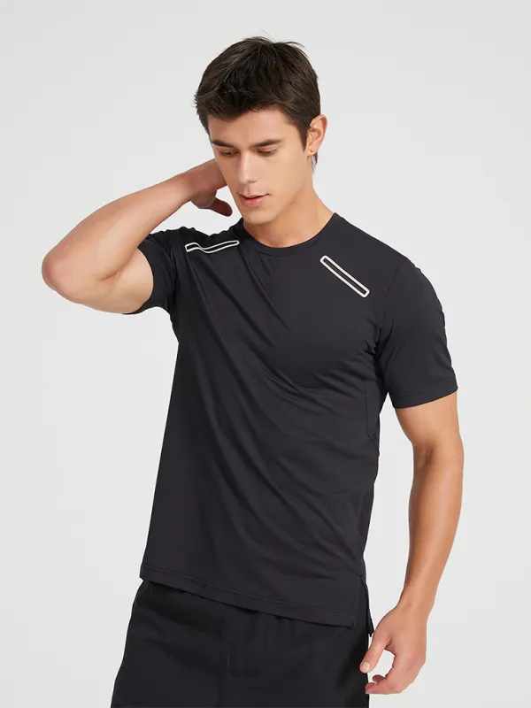 Men's sports outdoor fitness breathable stretch short-sleeved T-shirt