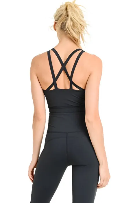 Mono B Row Of Rhombus Sports Bra AT2180 Black