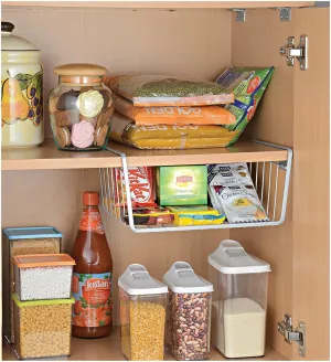 Multipurpose 12" Under Shelf Wire Basket/Under Cabinet Organizer