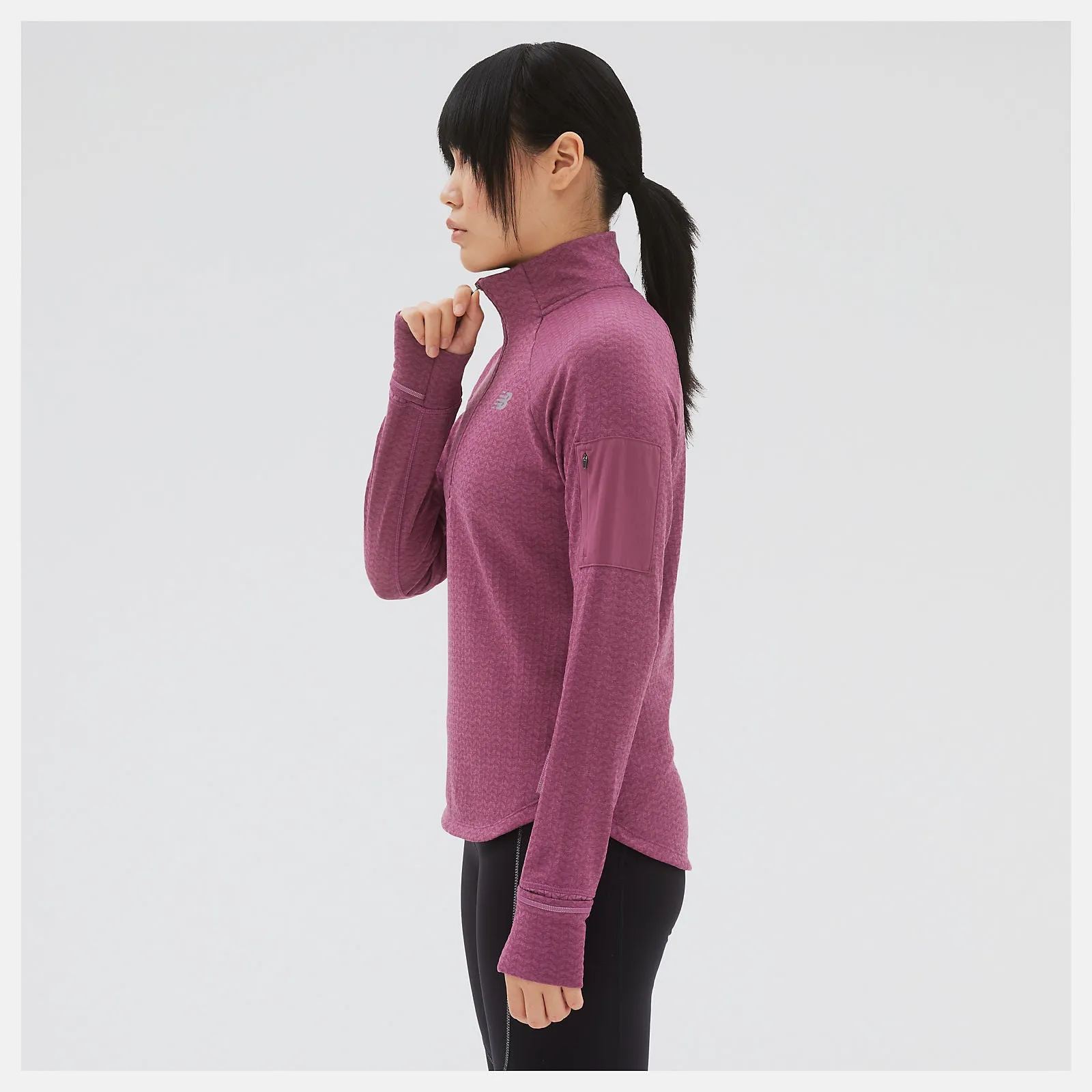 New Balance | Heat Grid Half-Zip | Women's | Raisin Heather