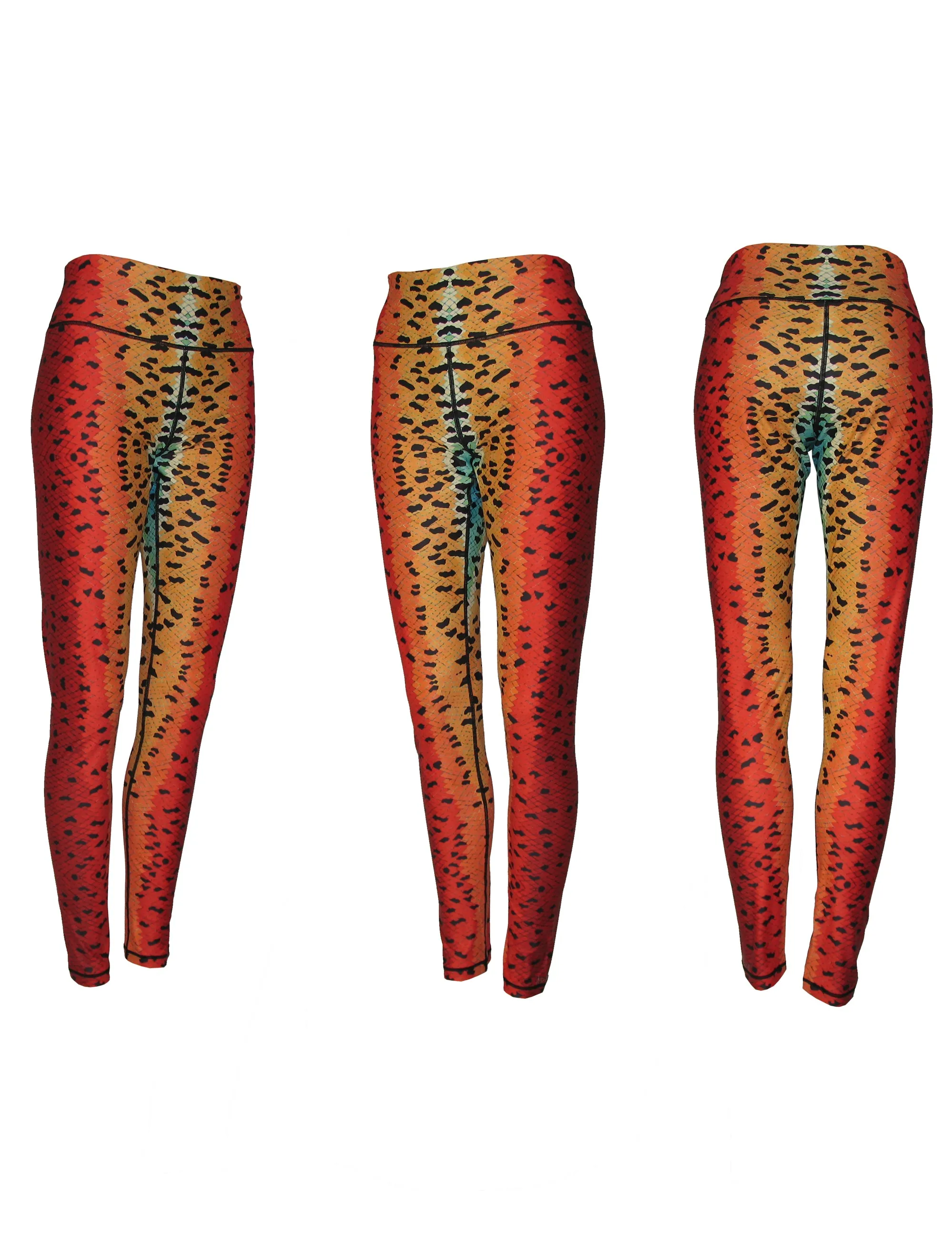 Rainbow2 Trout Fish Print Patterned All Sport Leggings