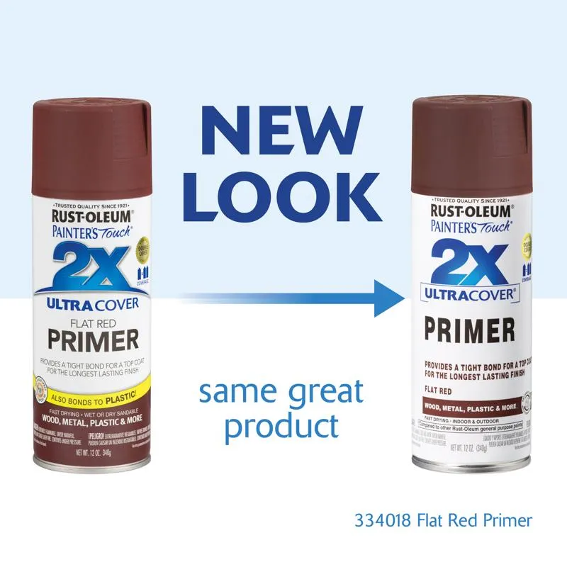 Rust-Oleum Painters Touch 2X Ultra Cover Flat Red Paint Primer Spray Paint 12 oz