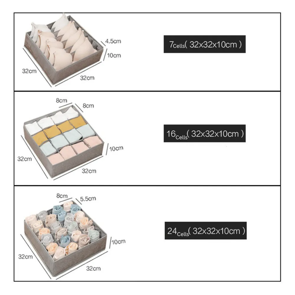 Sock Underwear Organizer Dividers (7 /16 /24 Cells)