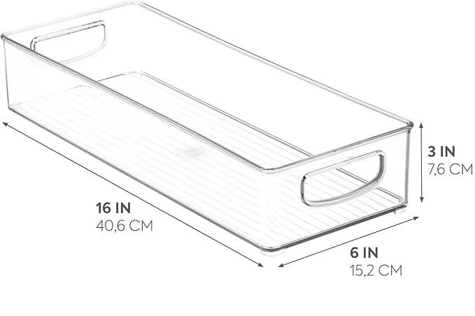 Stackable Storage Bin, 16 x 6 x 3