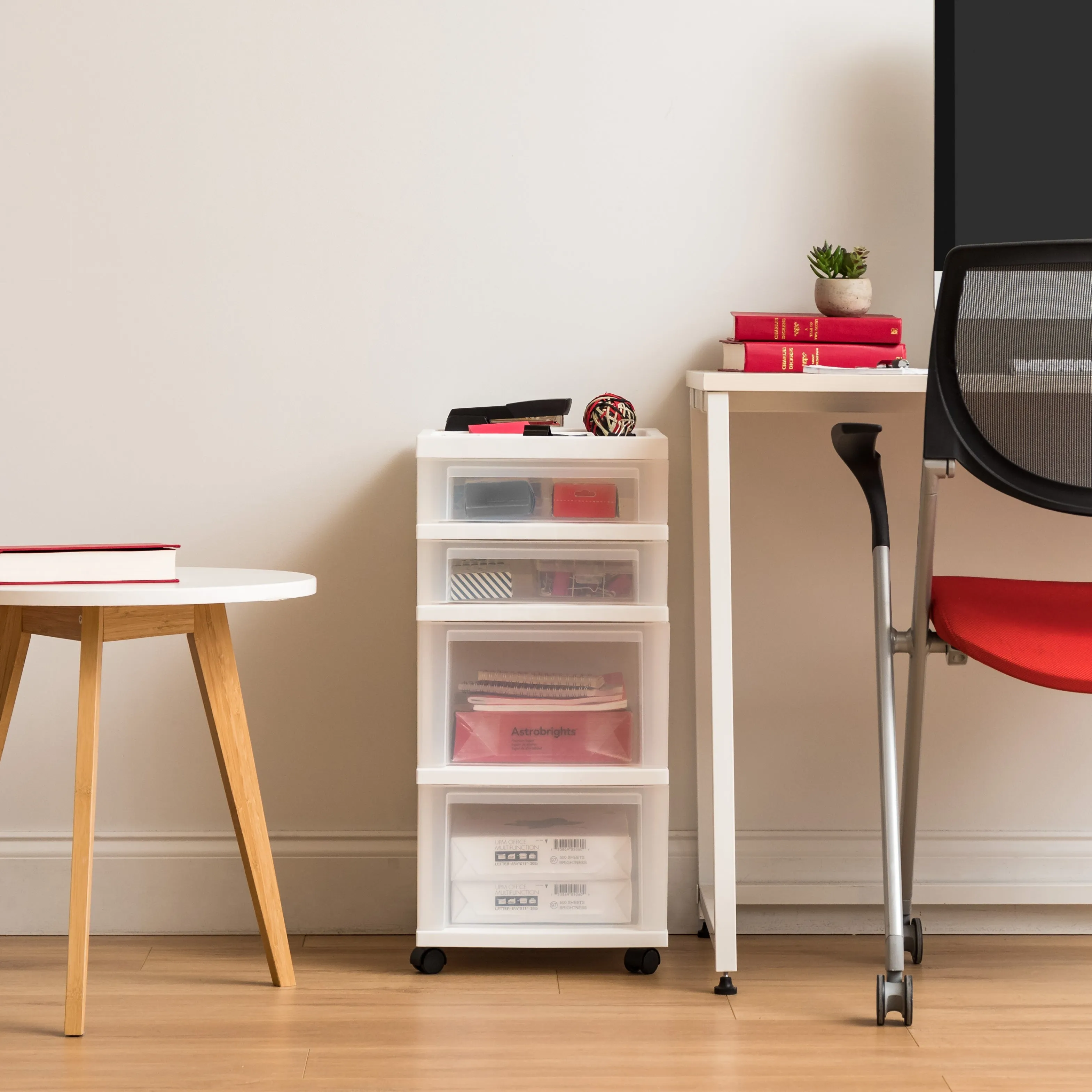 Storage Cart with Organizer Top - 4 Drawer