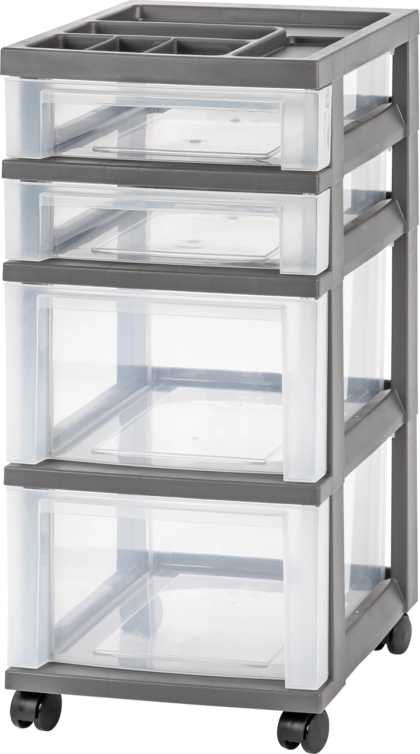 Storage Cart with Organizer Top - 4 Drawer