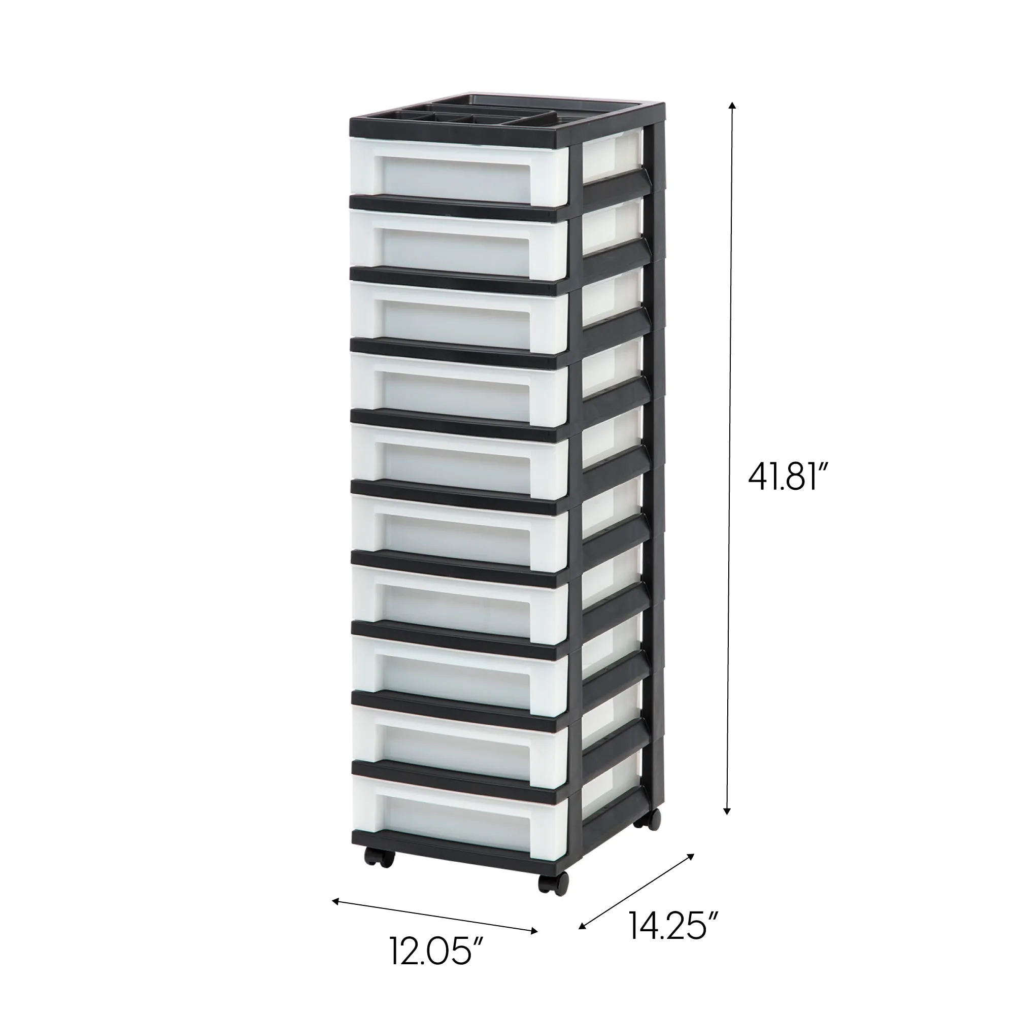 Storage Drawer Cart with Organizer Top - 10 Drawer