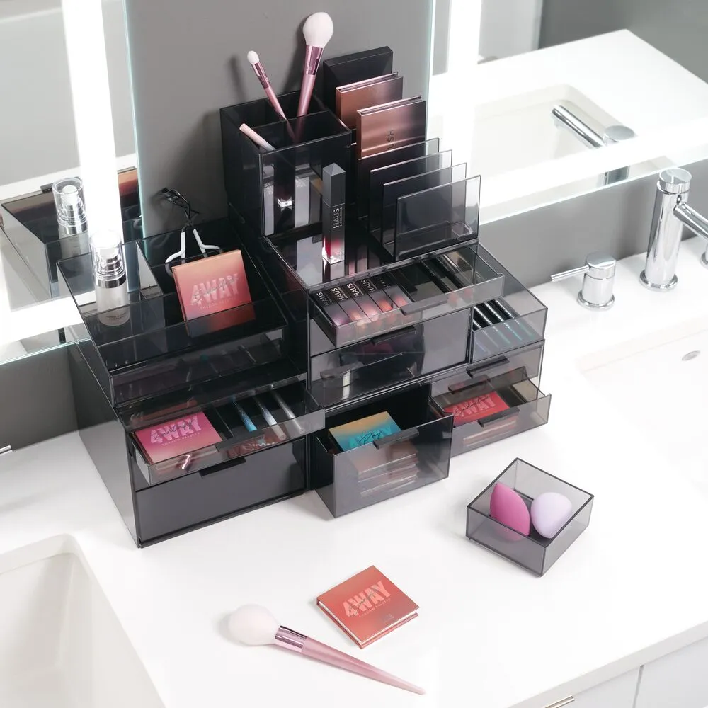 Tall Plastic Cosmetic 3-Drawer Organizer