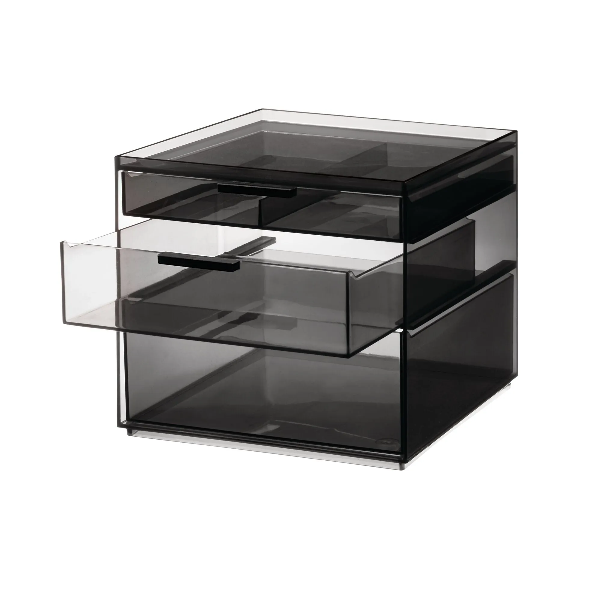 Tall Plastic Cosmetic 3-Drawer Organizer