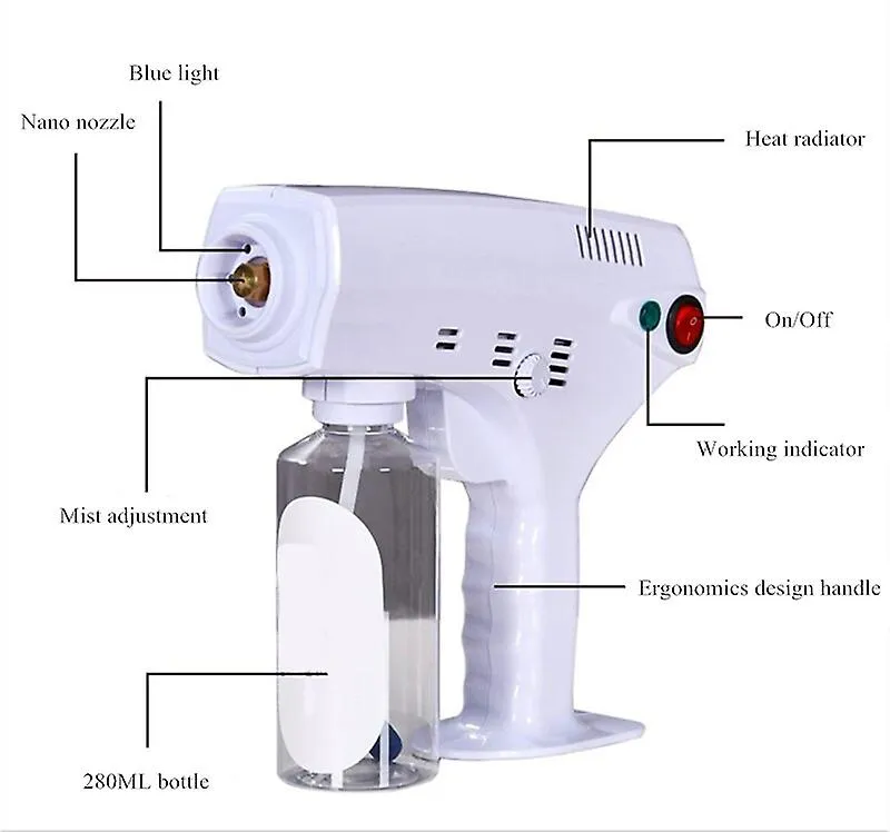 US Plug New Multifunction Nano Steam Gun Indoor Spray Car Clean Hair Spray Machine Ultra Fine Aerosol Water Mist Trigger Sprayer Fa1550