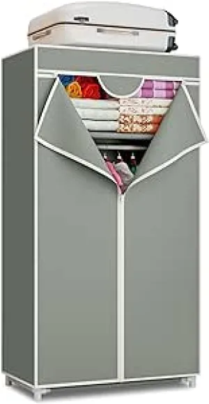 Wardrobe Armour Portable Closet With Steel Pipe Frame Storage Organizer Random Color By APT