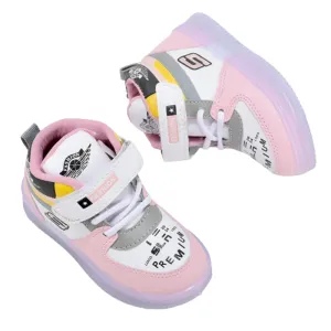 ziplite LED Light Up Shoes, Unisex Fashionable LED Sneakers, Shoes for Boys Girls, Casual Shoes for Kids, Outdoor/Sports/Running Shoes (2 Years) Pink